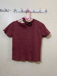 Cute Ruffle Neck Top