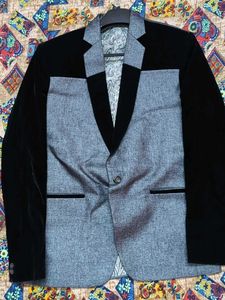 Two-Tone Velvet Blazer