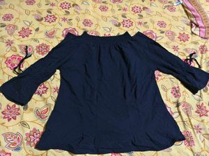Navy Blue Oversized Stretchable Top