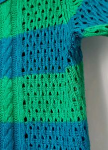Guess Green &amp; Blue Striped Sweater