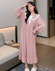 Pink Ruffle Trim Nightgown