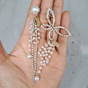 Gorgeous Big Butterfly 🦋 Asymmetric Pearl Earring