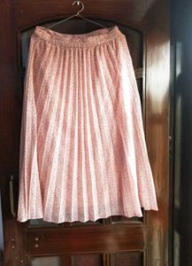Pleated Pink Floral Skirt