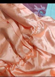 Orange Satin Side Slit Maxi Dress . P R I CE  DROP