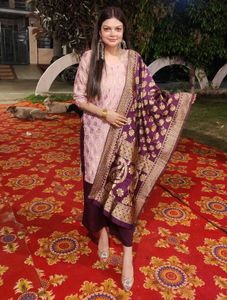 Lavender Suit With Banarasi Dupatta