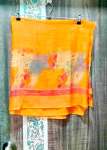 Orange Printed Dupatta