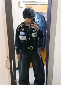 Black Pacthed Racer Jacket