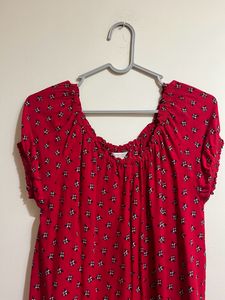 Forever 21 Red Top/ Short Kurta/ Off Shoulder