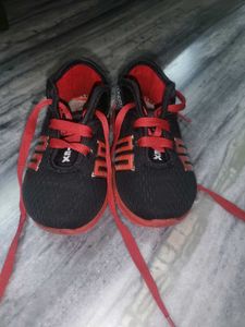 Kids Black & Red Sneakers