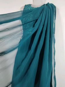 Turquoise Blue Top And Palazzo (Women&#39;s)