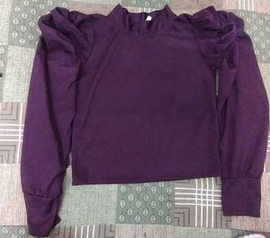 Peplum Sleeves Purple Top