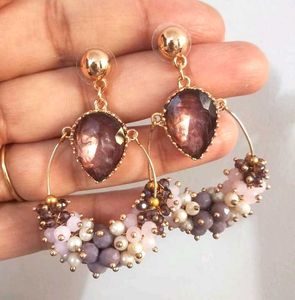 Crystal Beaded Drop Earrings