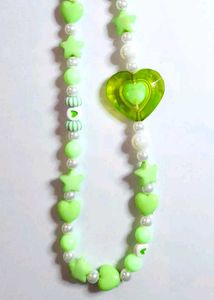 Green And White Beads Phone Charm