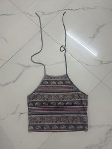 Patterned Halter Top