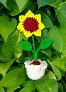 Crochet Sunflower With Pot