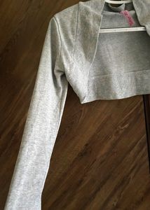 Gray Cropped Shrug