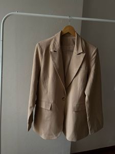 Beige Double Breasted OVERSIZED Fit Blazer