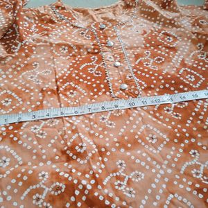 Bandhani Orange Kurti