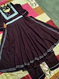 Elegant Burgundy Abaya Set