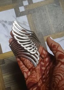 Unique Silver Tone Statement Cuff