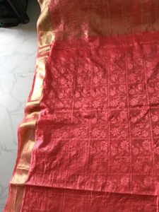 BrandNew Beautiful BanarasiSaree-Coral&amp;Gold-WithBl