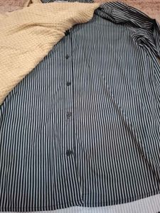 Striped Shirt &amp; Knit Sweater