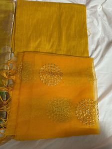 Banarasi Yellow Dress Material