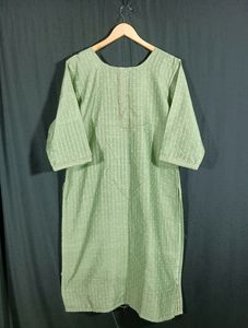 Women's Light Green Kurti Set