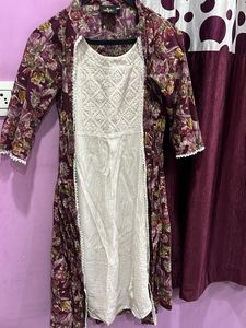 Floral Print Kurti with Shrug