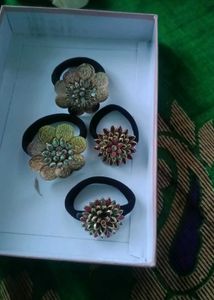 Floral Hair Ties (Set of 4)