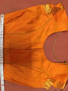 1-TimeUsed GreyLehenga with OrangeBorder+OrangBlou