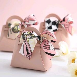 Pink Handbag with Scarf