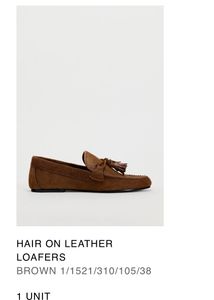 Zara Hair On Leather Loafers, New With Tags
