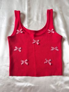 Savana Pinterest Red Bow Top