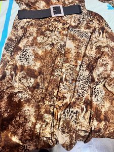 Brown Print Dress