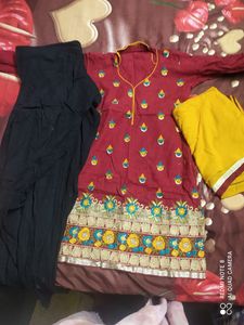 Stitched Kurta Set With Dupatta And Salwar