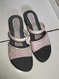 Sparkly Silver Slides