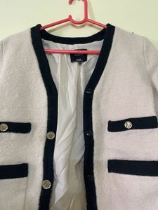 Elegant Contrast Trim Cardigan Jacket