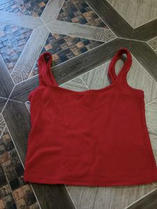 Red Cropped Tank Top