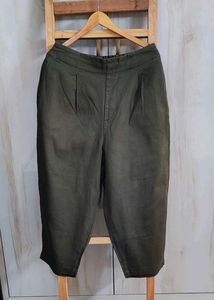 Olive Green Baggi Jean Waist-34 Length 36 Inch