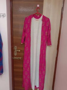 Pink & White Kurta