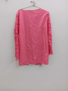 Pink Floral Lace Long Sleeve Top