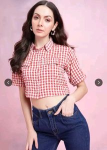 Red Gingham Crop Top