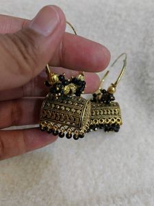 Black Oxidised Bali Jhumka
