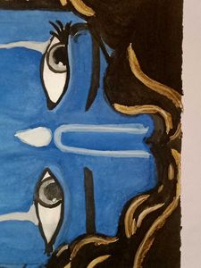 Handmade Krishna  Eye Painting 👀🦚🎀✨