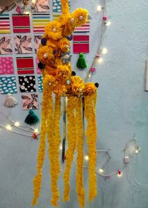 Yellow Moon- Shaped Wall Hanging