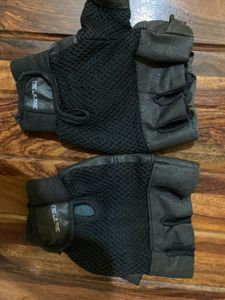 Leather And Polyester Gym/driving Gloves
