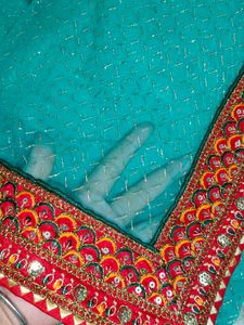 Elegant Green net  Saree
