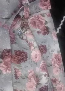 Cute Pink Top &amp; Floral Skirt Set