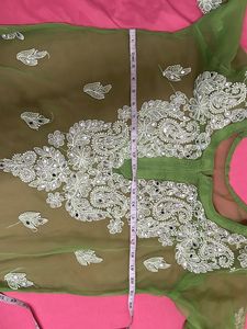 Green Glittery See Thru Kurta